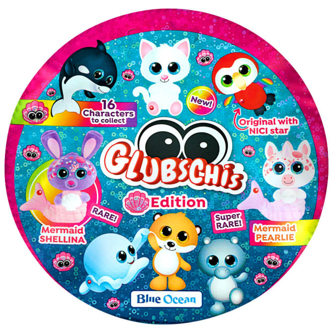 Blue Ocean Glubschis Sammelfiguren Muschel Serie 4 - Glubschi Glitzer Figur - 1 Tüte