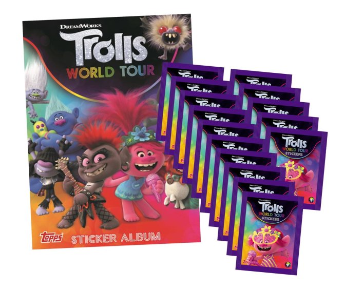 Trolls World Tour (2020 - Sticker &amp; Stickercards - 1 Album + 15 T&uuml;ten