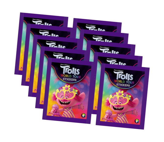 Trolls World Tour 2020 - Sticker & Stickercards - 10 Tüten 