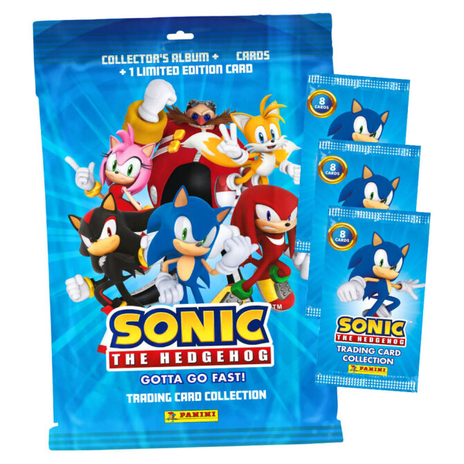 SONIC Karten - (2025) The Hedgehog Sammelkarten - 1 Starter + 3 Booster