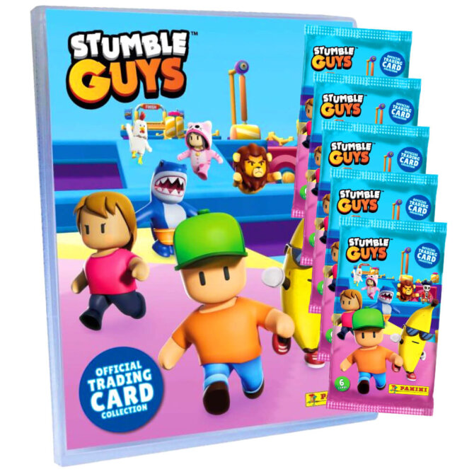 Panini Stumble Guys Karten Serie 1 - Sammelkarten Trading Cards - 1 Mappe + 5 Booster