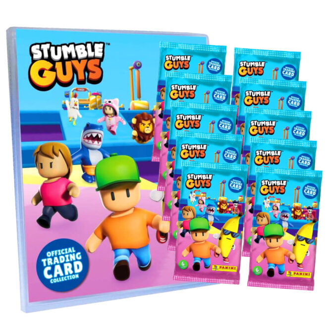 Panini Stumble Guys Karten Serie 1 - Sammelkarten Trading Cards - 1 Mappe + 10 Booster