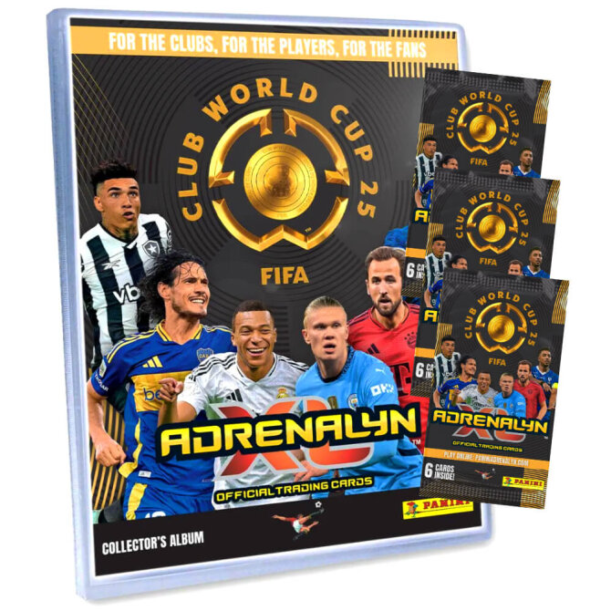 Fifa Club World Cup 2025 - WM Trading Cards Sammelkarten - 1 Mappe + 3 Booster
