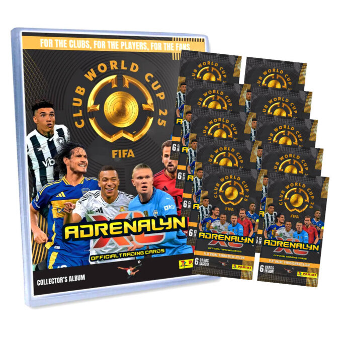 Fifa Club World Cup 2025 - WM Trading Cards Sammelkarten - 1 Mappe + 10 Booster