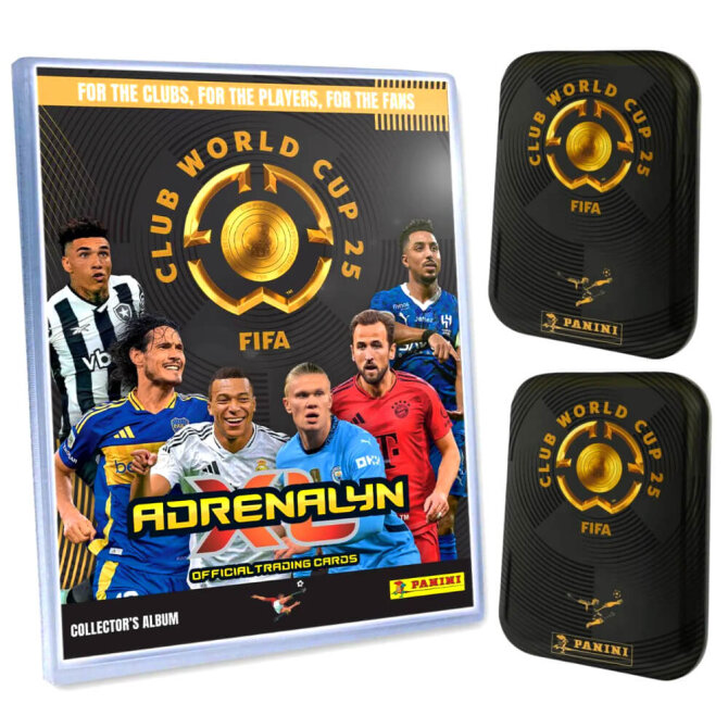 Fifa Club World Cup 2025 - WM Trading Cards Sammelkarten - 1 Mappe + 2 Tin Dosen