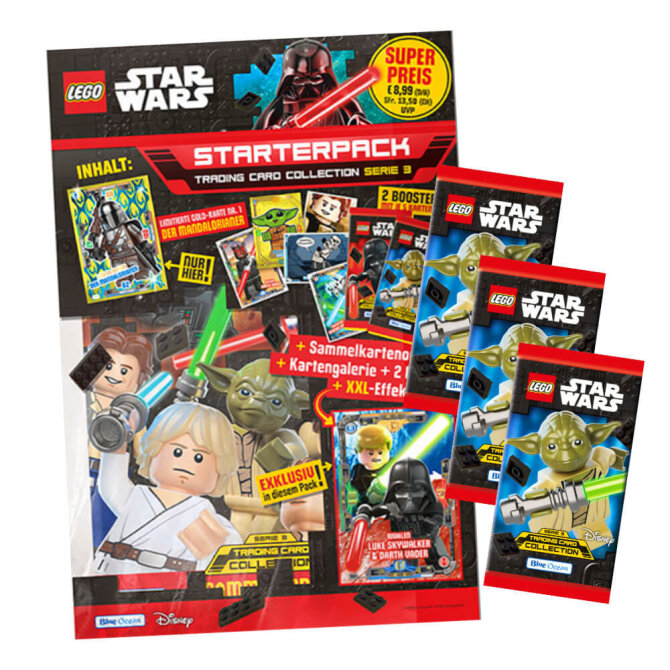 Lego Star Wars Serie 3 Trading Cards (2022) Sammelkarten - 1 Starter + 3 Booster Karten