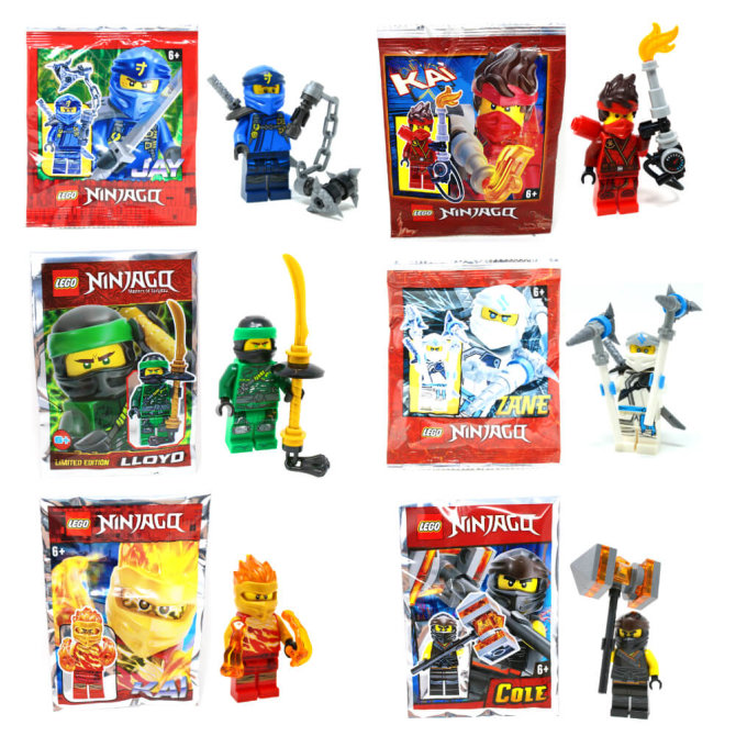 Lego&reg; Ninjago Legacy Minifiguren - Set aus 6 Figuren - Lloyd Kai Jay Cole
