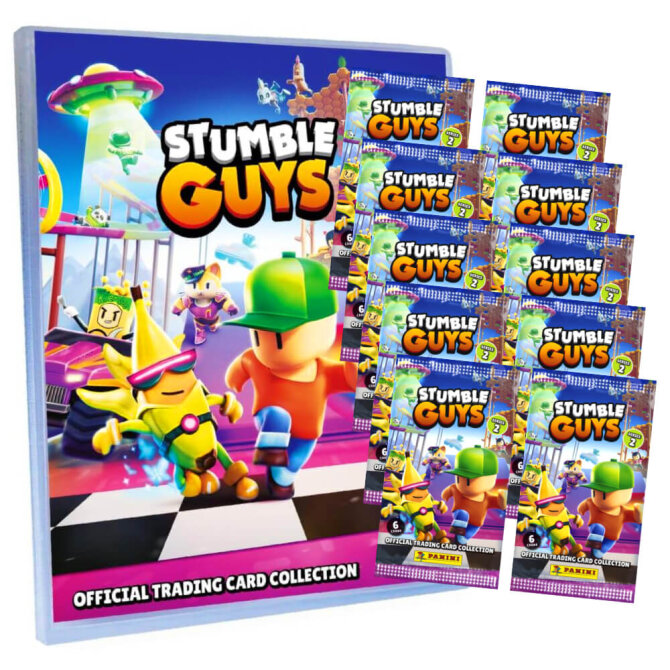 Panini Stumble Guys Karten Serie 2 - Sammelkarten Trading Cards - 1 Mappe + 10 Booster