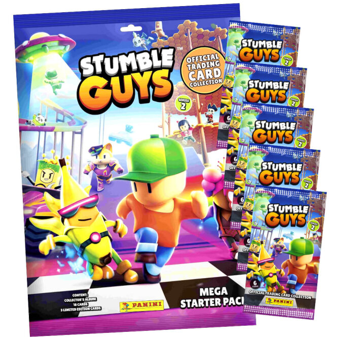 Panini Stumble Guys Karten Serie 2 - Sammelkarten Trading Cards - 1 Starter + 5 Booster