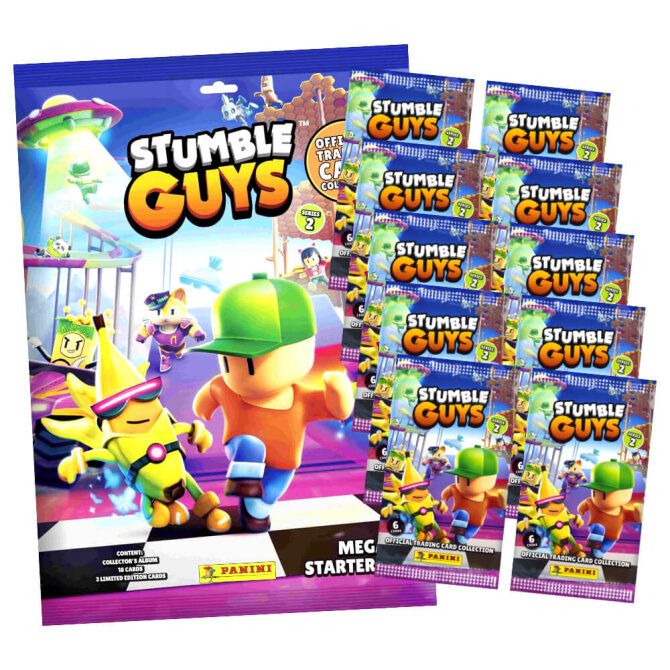 Panini Stumble Guys Karten Serie 2 - Sammelkarten Trading Cards - 1 Starter + 10 Booster