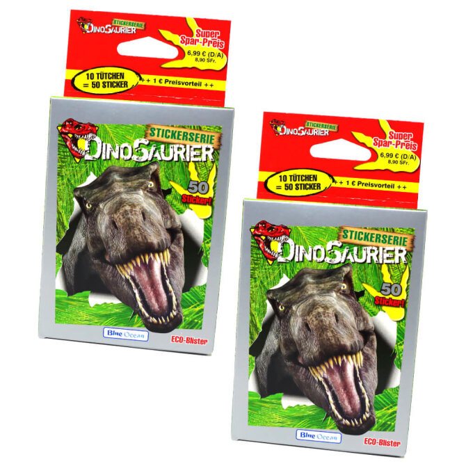 Dinosaurier Sticker Kollektion 2022 - 2 Blister Sammelsticker