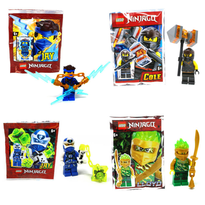 Lego&reg; Ninjago Legacy Minifiguren - Set aus 4 Figuren - Jay 2 + Zane 1 + Lloyd 2 + Cole 1