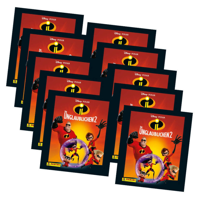 Die Unglaublichen 2 Panini Sammelsticker - 10 Booster Tütchen 50 Sticker