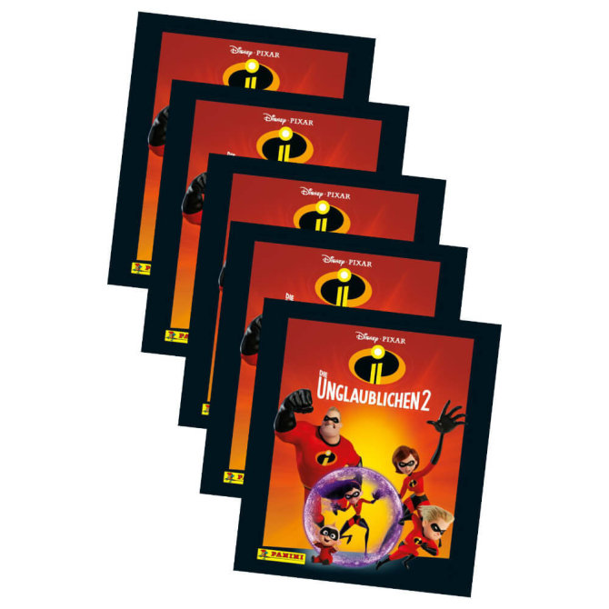 Die Unglaublichen 2 Panini Sammelsticker - 5 Booster Tütchen 25 Sticker