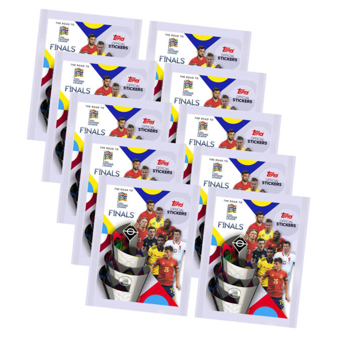 Topps Road to UEFA Nations League Finals Sticker 2022 - 10 Tüten Sammelsticker