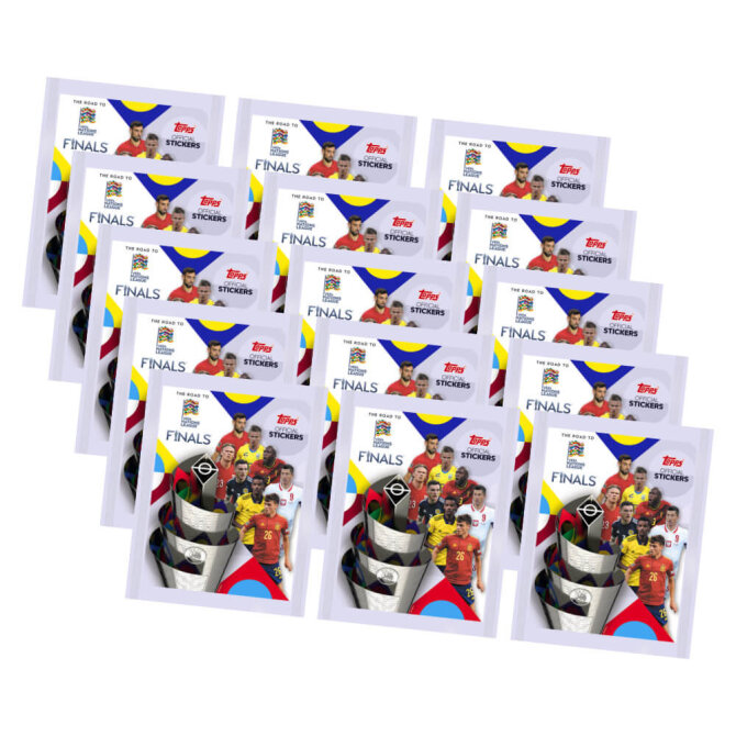 Topps Road to UEFA Nations League Finals Sticker 2022 - 15 Tüten Sammelsticker