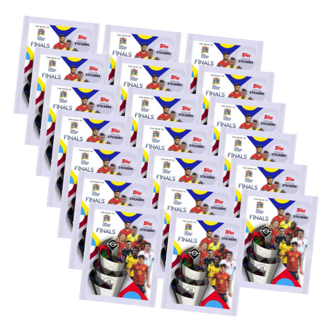 Topps Road to UEFA Nations League Finals Sticker 2022 - 20 Tüten Sammelsticker