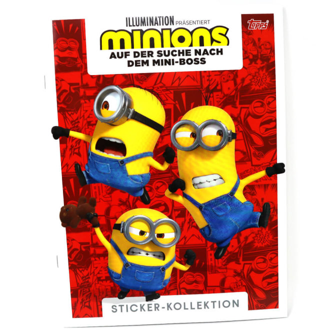 Topps Minions Auf der Suche nach dem Mini-Boss Sticker 2022 - 1 Sammelalbum Sammelsticker