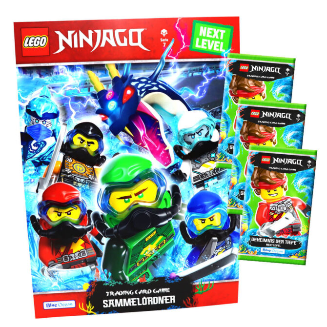 Lego Ninjago Karten Trading Cards Serie 7 - Geheimnis der Tiefe Next Level (2022) - 1 Sammelmappe + 3 Booster