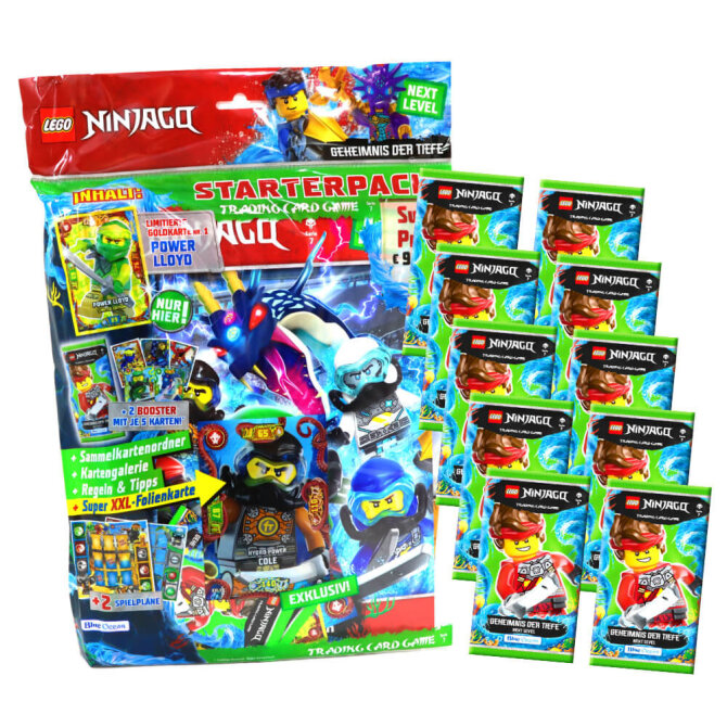 Lego Ninjago Karten Trading Cards Serie 7 - Geheimnis der Tiefe Next Level (2022) - 1 Starter + 10 Booster