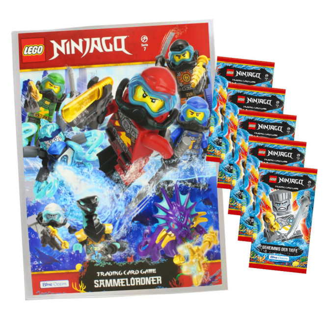 Lego Ninjago Karten Trading Cards Serie 7 - Unterwasser (2022) - 1 Sammelmappe + 5 Booster