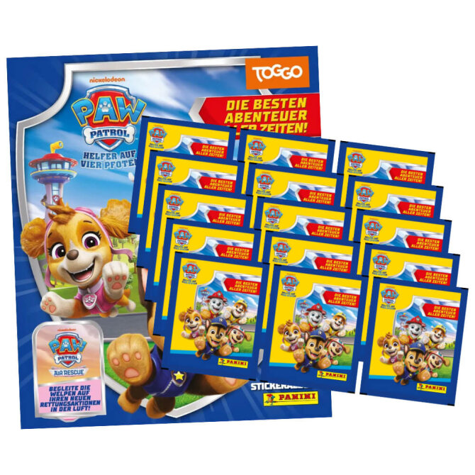 Paw Patrol Sticker Serie 11 - Die besten Abenteuer aller Zeiten Sammelsticker - 1 Album + 15 Tüten