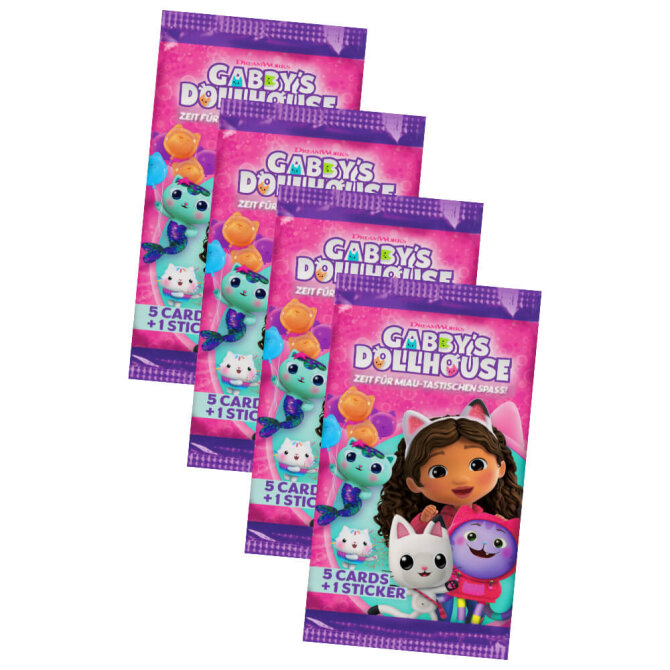 Gabby’s Dollhouse Karten - Trading Cards Sammelkarten - 4 Booster