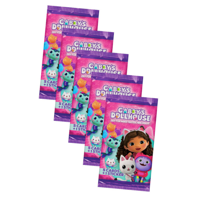 Gabby’s Dollhouse Karten - Trading Cards Sammelkarten - 5 Booster
