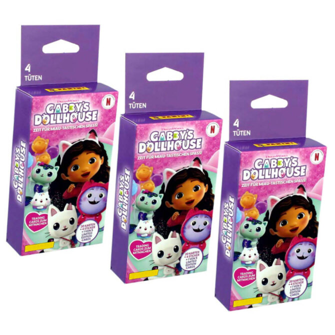 Gabby’s Dollhouse Karten - Trading Cards Sammelkarten - 3 Blister