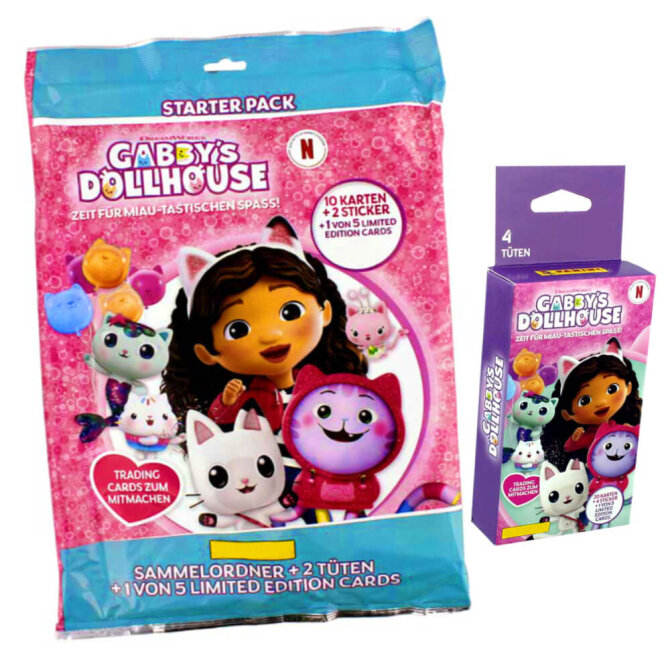 Gabby’s Dollhouse Karten - Trading Cards Sammelkarten - 1 Starter + 1 Blister