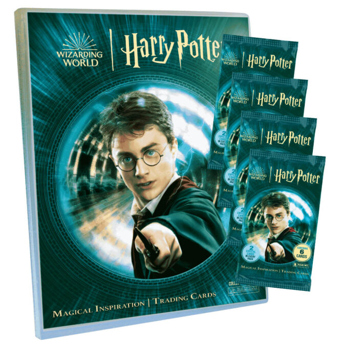 Harry Potter Karten - Magical Inspiration Trading Cards Sammelkarten - 1 Mappe + 4 Booster