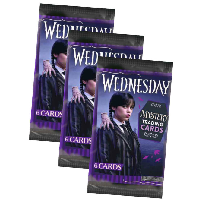 Panini Wednesday Karten - Mystery Trading Cards Sammelkarten - 3 Booster