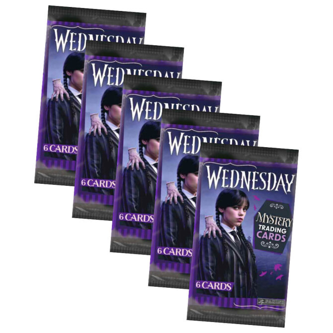 Panini Wednesday Karten - Mystery Trading Cards Sammelkarten - 5 Booster