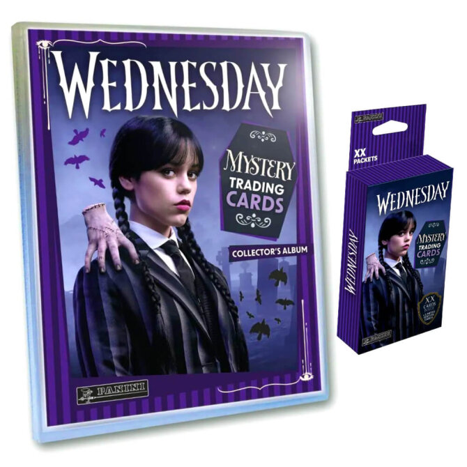 Wednesday Karten - Mystery Trading Cards Sammelkarten - 1 Mappe + 1 Blister