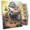 Jurassic World Karten - ROAR! Trading Cards Sammelkarten - 1 Mappe + 4 Booster