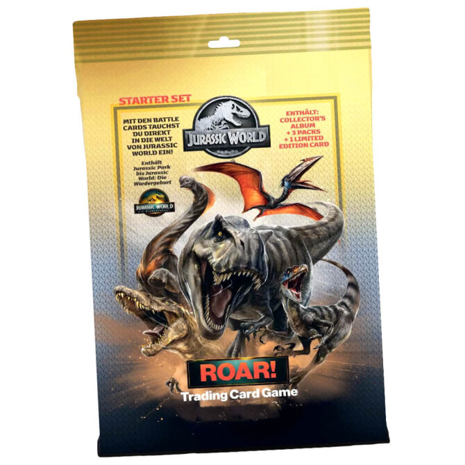 Jurassic World Karten - ROAR! Trading Cards Sammelkarten - 1 Starter