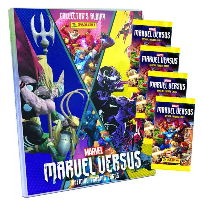 Marvel Versus Karten - Trading Cards (2022) - 1 Sammelmappe + 4 Booster