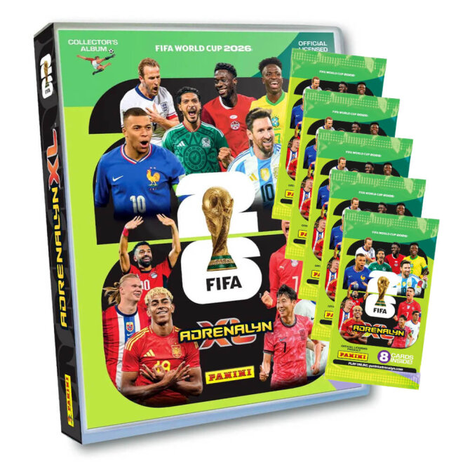Fifa World Cup 2026 Adrenalyn XL - WM Trading Cards Sammelkarten - 1 Mappe + 5 Booster