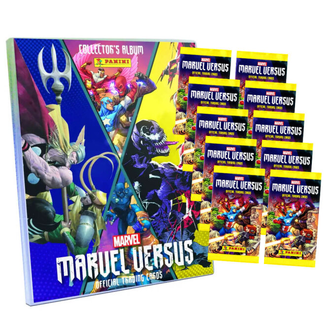 Marvel Versus Karten - Trading Cards (2022) - 1 Sammelmappe + 10 Booster