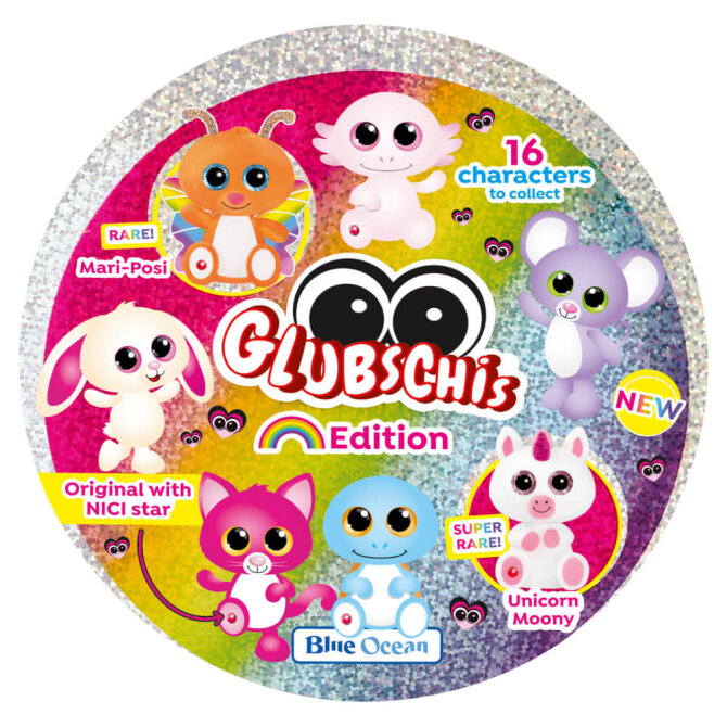 Blue Ocean Glubschis Sammelfiguren Rainbow Serie 6 - Glubschi Glitzer Figur - 1 Tüte