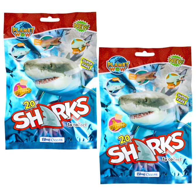 Blue Ocean Sharks Sammelfiguren 2026 - Planet Wow Hai Figur - 2 Tüten
