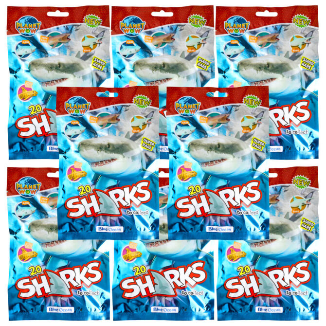Blue Ocean Sharks Sammelfiguren 2026 - Planet Wow Hai Figur - 8 Tüten
