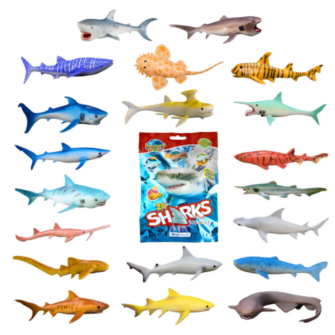 Blue Ocean Sharks Sammelfiguren 2026 - Planet Wow Hai Figur - Alle 20 Figuren
