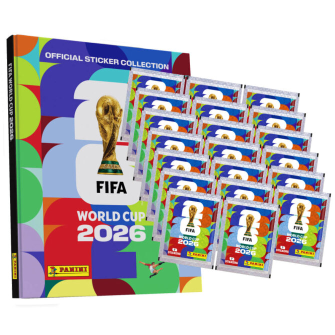 Fifa World Cup 2026 Sticker - WM Sammelsticker - 1 Hardcover Album + 20 Tüten