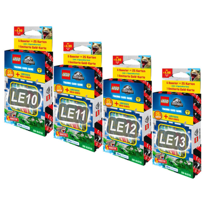 Lego Jurassic World 2 Karten - Sammelkarten Trading Cards (2022) - Alle 4 Blister