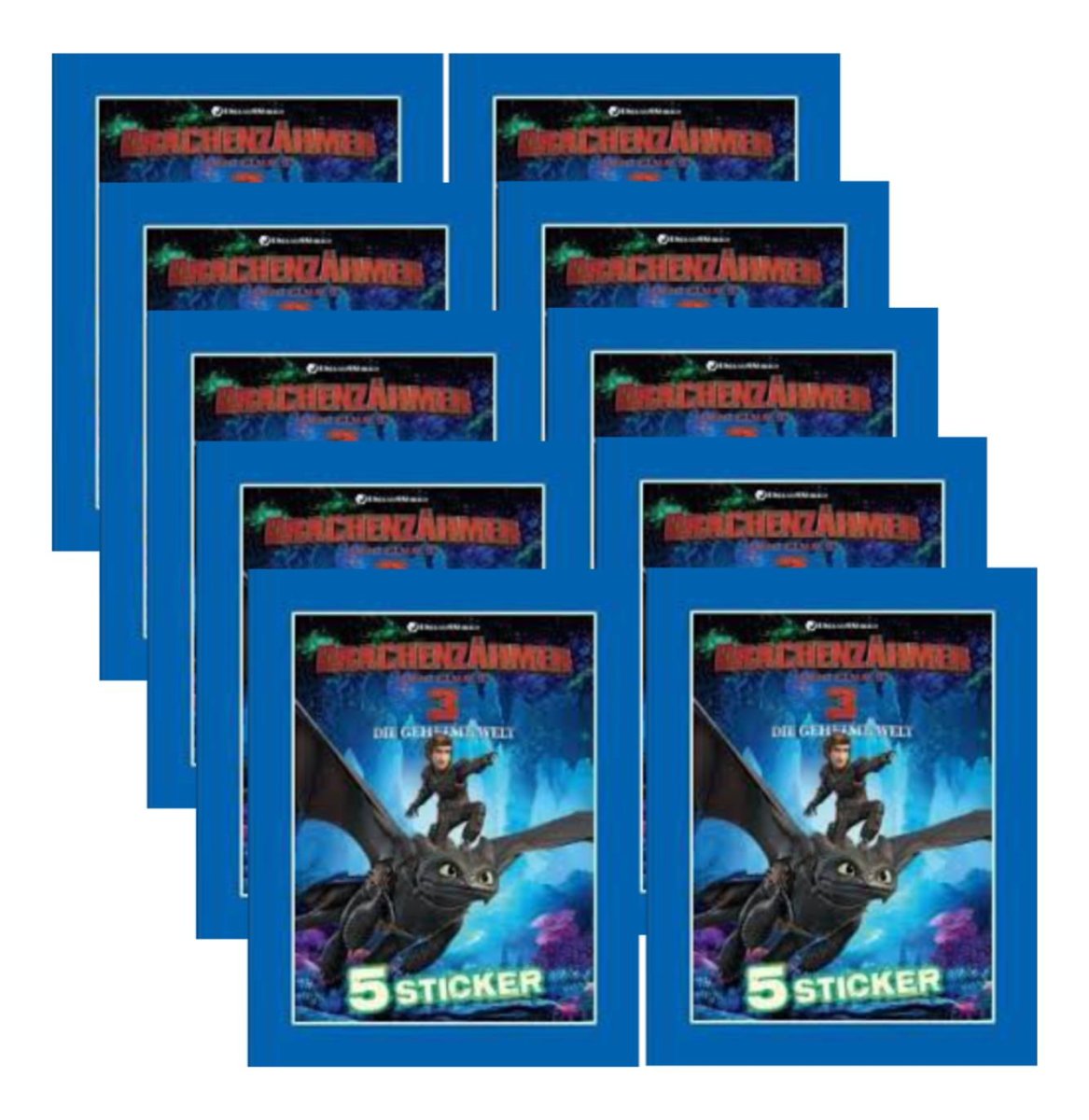 Blue Ocean Drachenzähmen 3 Die geheime Welt Trading Cards Starterpack 5 Booste