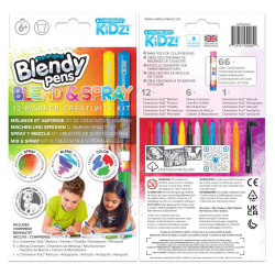 Blendy Pens Blend & Spray Set mit 12 Filzstifte + 6 Mischkammern + 1 Airbrush