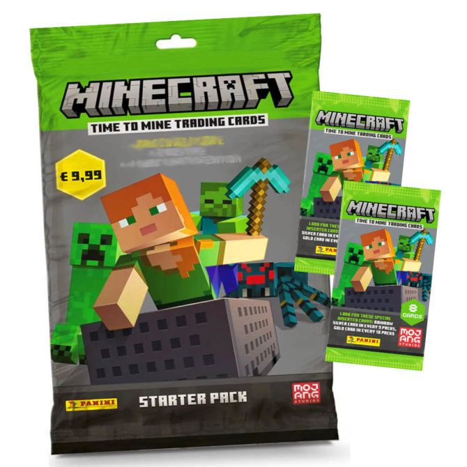 1 Starter 5 Booster Minecraft Trading Cards 