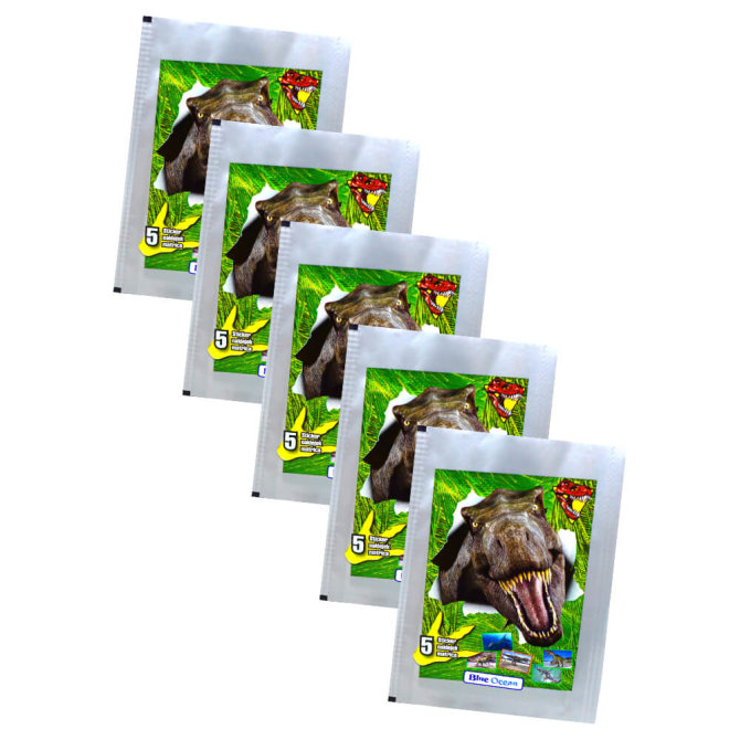 Dinosaurier Sticker Kollektion 2022 - 5 Tüten Sammelsticker