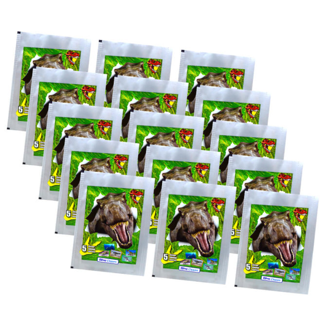 Dinosaurier Sticker Kollektion 2022 - 15 Tüten Sammelsticker